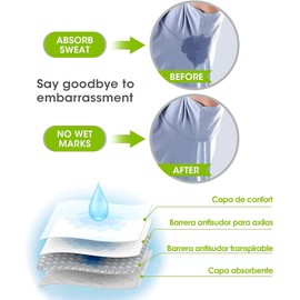 Axila Pegatinas 100 Almohadillas Para El Sudor De Las Axilas, Grandes Autoadhesivas, Cómodo Parche de Algodón que Absorbe el Sudor en Las Axilas., Almohadillas Desechables Para Absorber El Sudor