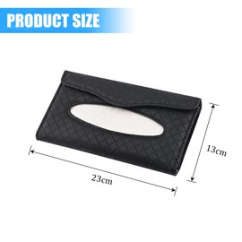 JNNJ Car Tissue Holder, PU Leather Car Sun Visor Tissue Holder, Car Tissue Holder, Tissue Box, Mask Holder, Car Tissue Face Mask Box, Napkin Box Holder for Sun Visor (Black)