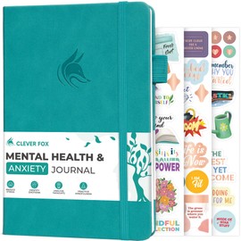 Clever Fox Mental Health & Anxiety Journal – Guided CBT Journal with Prompts for Self Help & Stress Relief – Mood & Emotion Tracker (Turquoise)