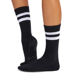 TAVI NOIR Kai Fashion Crew Grip Socks, Large, Ebony