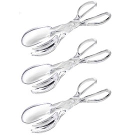 Chef Craft Premium Clear Salad Tongs Heavy Duty Design, 11.25-Inches Long (3-Pack)