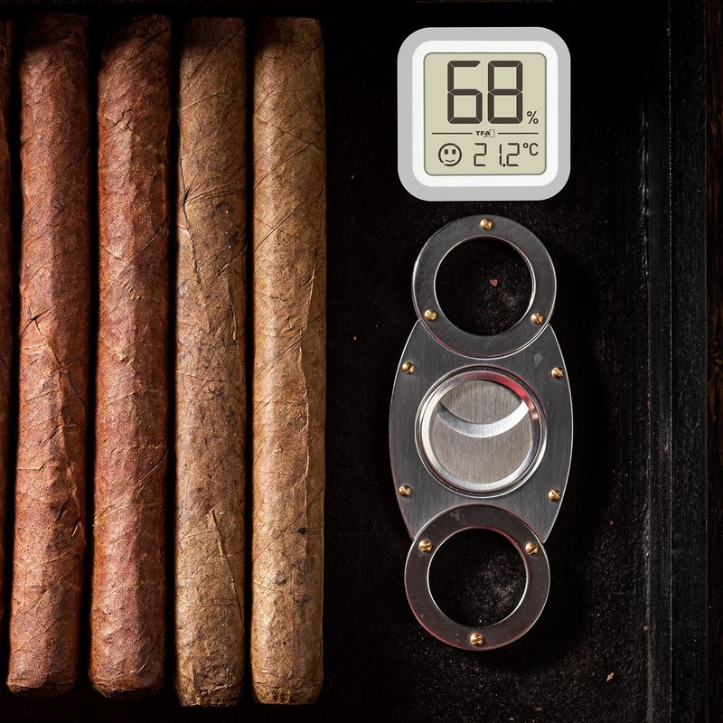 TFA Dostmann 30.5056.54 Digital Cigar Hygrometer for Humidor/Cigar Cabinet Humidity