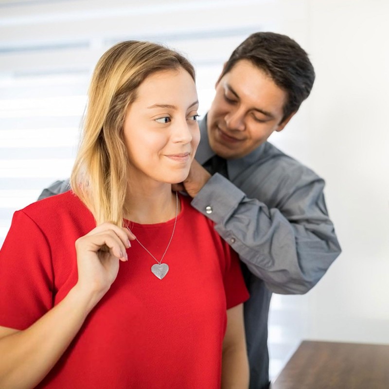 CHGCRAFT 6 Sets Heart Locket Necklace Sublimation Blank Bezel Necklace