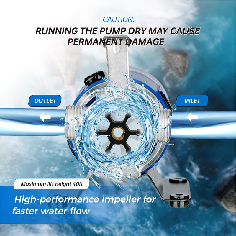 BTAEGH Water Transfer Pump 115V 1/10HP 330 GPH Portable Electric