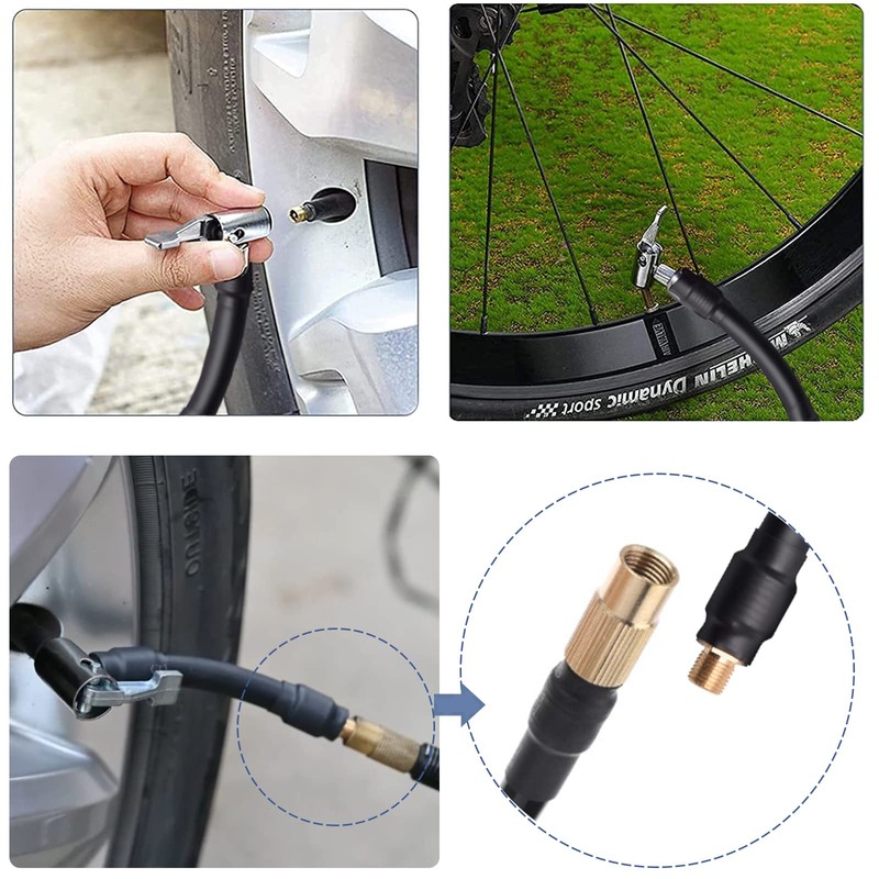 Flexible Extension Tire Valve Adaptor, air Hose inflator Adapter, Standard