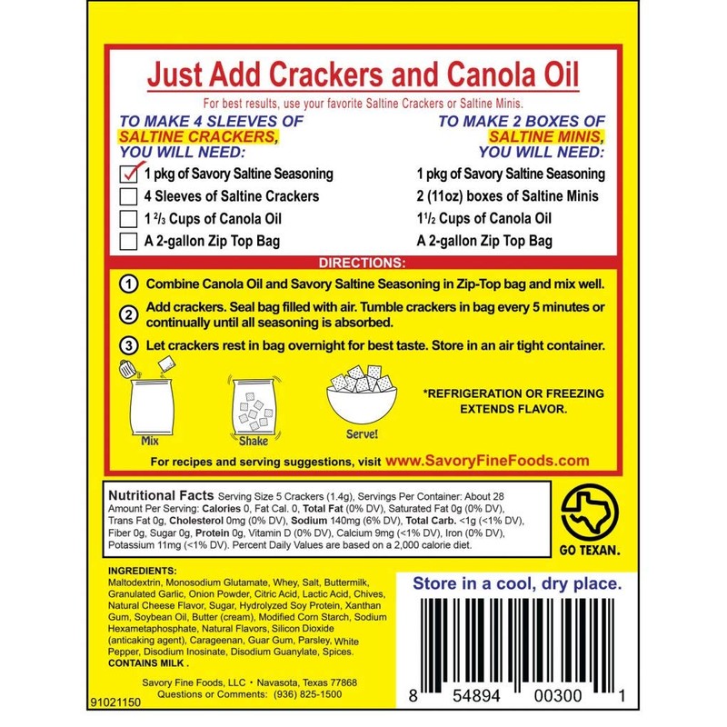 Savory Saltine Seasoning, 1.4 Ounce (Pack of 2)