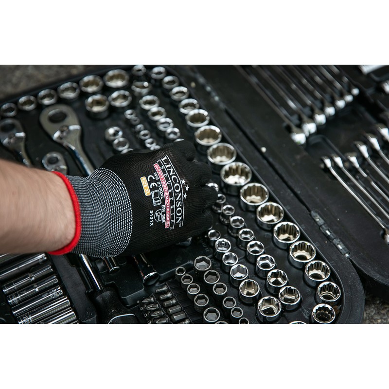 LINCONSON 20 Pack Ultimate Grip Construction Mechanic Work Gloves PU