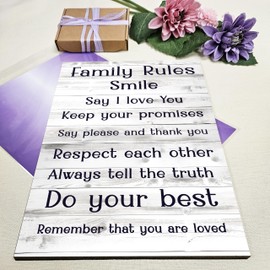 Motivational Wall Art Sign Plaque Inspire Every Day Vibrant Print Family Rules A4 Wooden Home Décor Uplifting Decoration