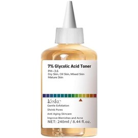 Loske Tónico Exfoliante Facial Con Ácido Glicólico Al 7% Para Una Piel Limpia, Minimiza Los Poros, Realza La Luminosidad Del Cutis, Fórmula Suave De Uso Diario