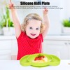 Kids Divided Plates Safe Silicone Foldable Prevent Slipping Toddler Suction