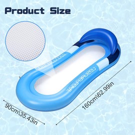 Inflatable Water Hammock, Inflatable Swimming Bed with Mesh, Floating Lounge Chair, Air Mattress Pool Water Adults, Pool Hammock, Water Bed for Beach, Lake, Parties