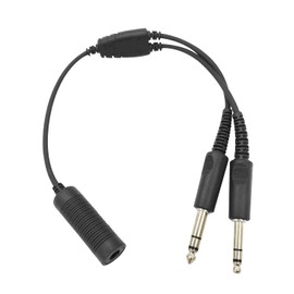 WODASEN Civilian U-174 Helicopter Headset Plug to GA Dual Plugs General Aviation Headsets Adapter U174/U TP-120 to Twin PJ-068 PJ-055 Fixed-Wing Airplane Connector Pilot Extension Cable Converter Cord