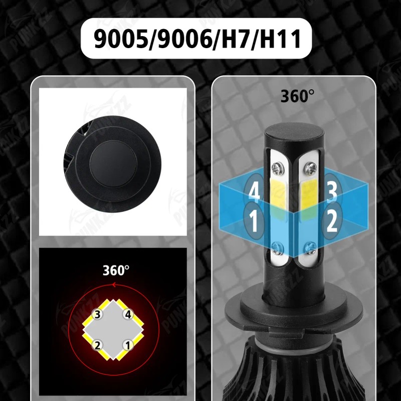 Kit De Faros Led Delanteros De 4 Lados H7 H11