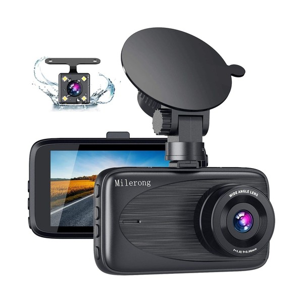 Milerong Dash Cam Front and Rear, Milerong 1080P FHD Dash