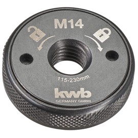 kwb Quick Release Nut for Angle Grinder M14, Quick Release for Cutting Discs from 115-230 mm, Tool-Free Change without Key