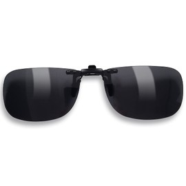 UpaClaire Polarized Clip On Sunglasses UV Protection and Real Optical TAC Lens for Men and Women Medium Black, Black to fold up