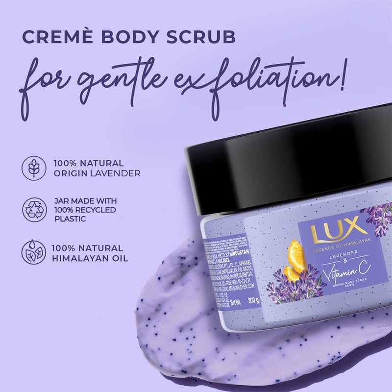 LUX LAVENDER & VIT C CREME BODY SCRUB, 300gm