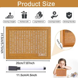 Wooden Money Box, Reusable Money Box, Money Box with Numbers, Retro Money Box Storage Box Helps Children and Adults The Habit of Saving