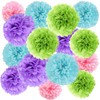 We Moment Zone Pack of 12 Paper Pompoms Set, Blue