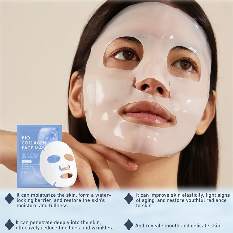 Pack of 4 Organic Collagen Real Deep Mask, Organic Collagen