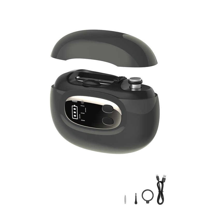 4-in-1 Electric Nail Clipper, One-Touch Interchangeable Heads, Built-in Magnifier &