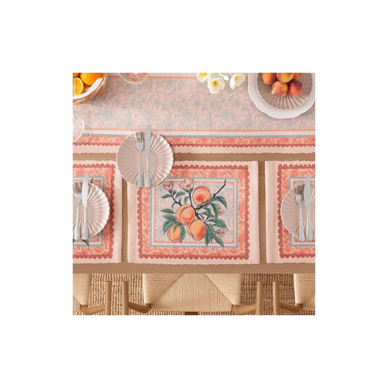 furn. Anemone Peaches Indoor/Outdoor Table Runner - Multi - 180