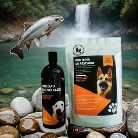 Paquete Nutricional Avanzado para Perros: Proteína 500gr y Aceite de Pescado 500ml