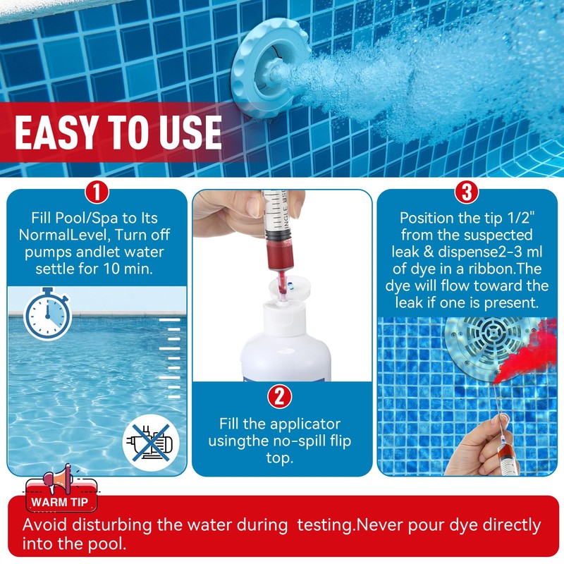 Enhon Pool Leak Locator Dye Kit – 8 oz Red