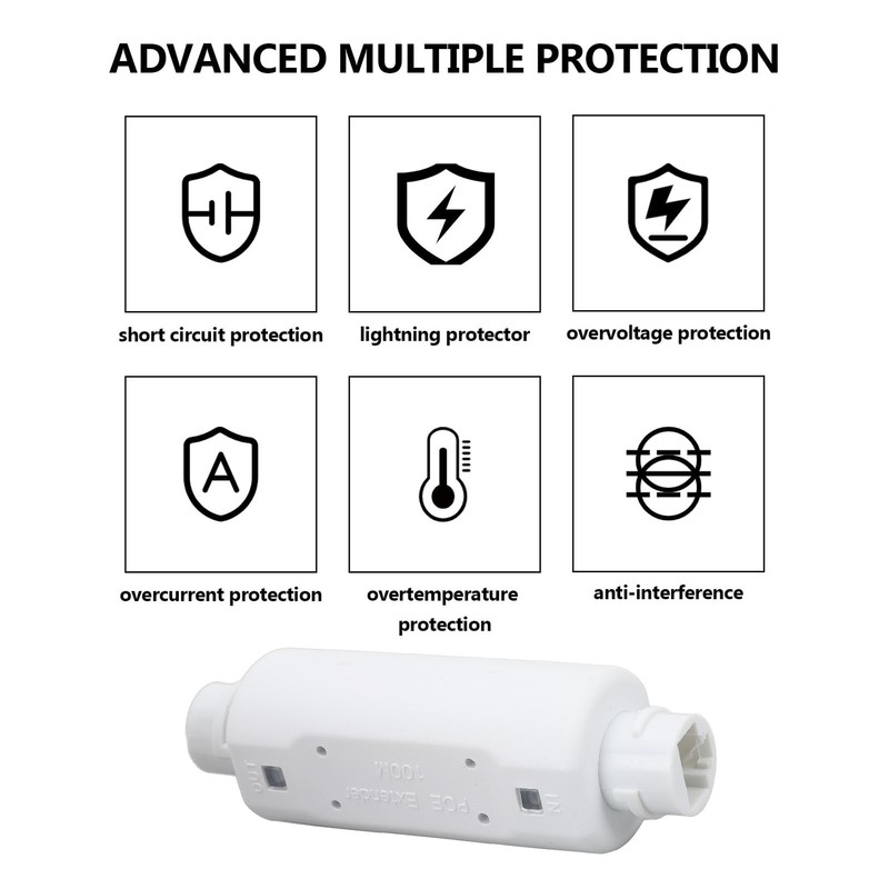 POE Combiner Splitter Adapter IEEE802.3AF AT Standard 10 100Mbps Waterproof