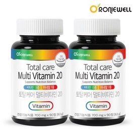 Roniwell [Roniwell] Total Care Multivitamin 20 90 tablets x 2 bottles (total 6 months supply) / [로니웰] 토탈케어 멀티비타민 20 90정 x 2병 (총 6개월분)