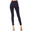 Women's Cotton Blend Stretch Skinny Pull On Pants Jeggings (Navy