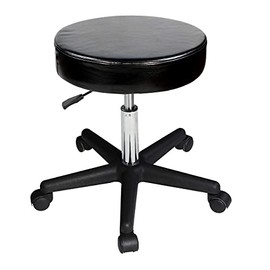 Height adjustable Rolling Swivel Hydraulic Stool in Black for Salon,Beauty, Home and office