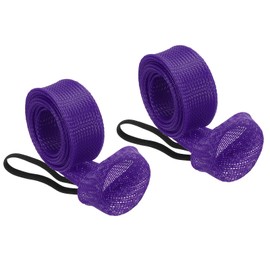 PATIKIL 67" Rod Sock 2pcs Fishing Rod Sleeve Cover Braided Mesh Pole Protector Gloves for Spinning Fishing Rod Fly Rod Ice Rod Casting Rod Purple