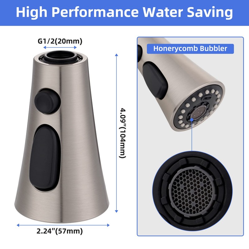iFealClear Universal Kitchen Faucet Head Replacement, 3 Modes Pull Down