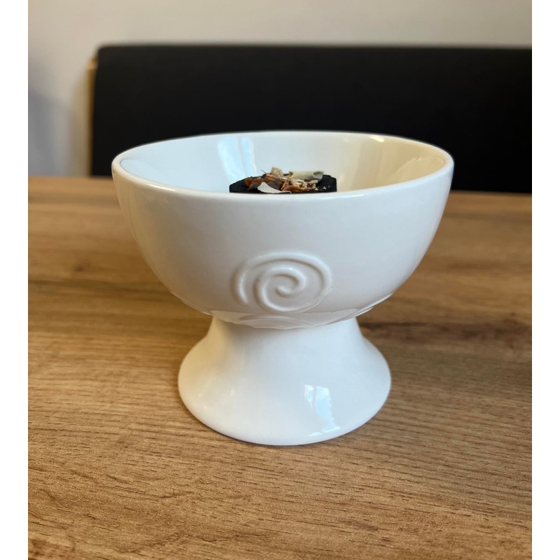 Bitto Helena Incense Goblet Glazed Ceramic Cream Incense Burner Height