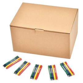 Madisi Paquete de crayones a granel, tamaño regular, 4 colores, celofán 250 paquetes, 1000 unidades | Paquetes individuales a granel de crayones para 