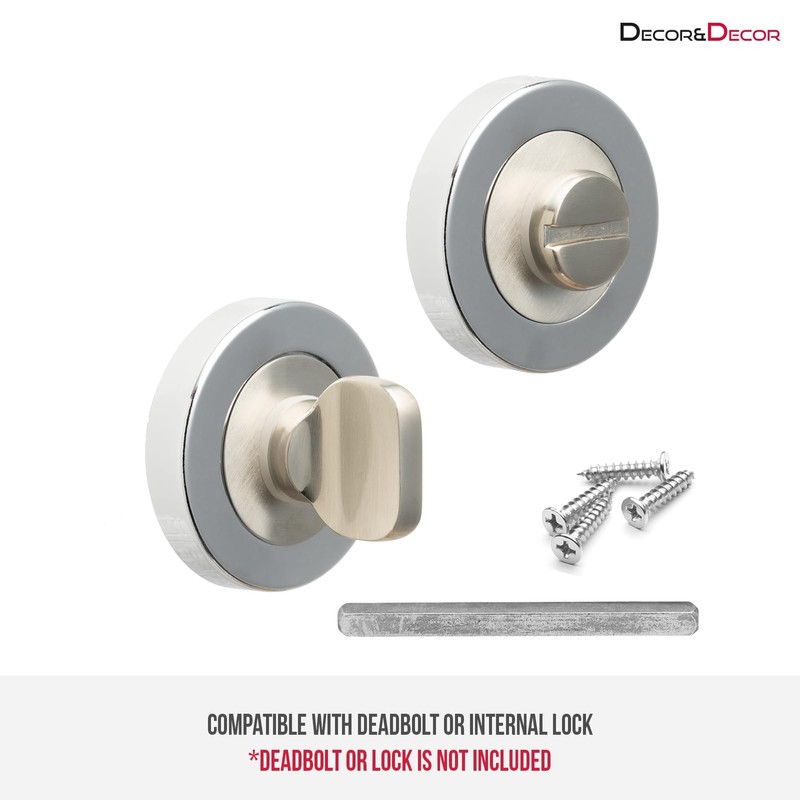 Decoranddecor Round Turn and Release Set for Bathroom Lock 54mm