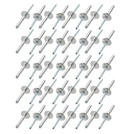 sourcing map Aluminium Open End Large Flange Blind Rivets 5 mm x 30 mm Pack of 40