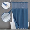 N&Y HOME Waffle Weave Shower Curtain with Snap-in Fabric Liner