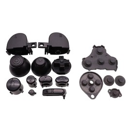 1 Set Colorful Complete Full Button Set with Rubber Conductive Buttons for Gamecube GC Controller (Black)