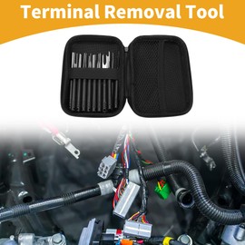 Partuto 18 Pcs Long Handle Shape Universal Terminal Removal Tool Assortment Kit Car Truck Motorcycle Boat Wire Connector Terminal Pin Extractor Kit Black