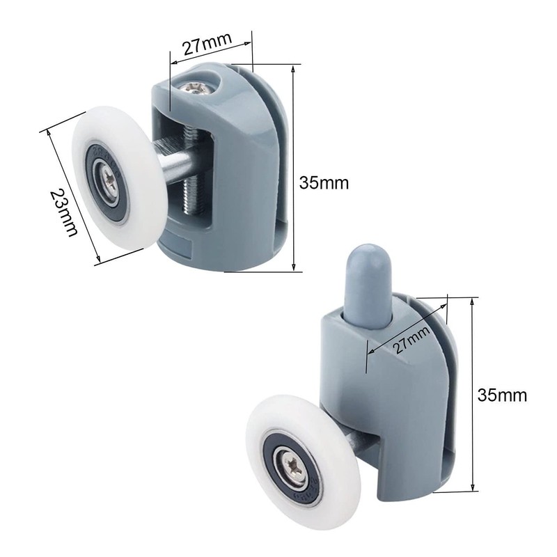 Set of 8 Oval Butterfly Double Castors 23mm Diameter 23mm