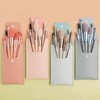 8-Piece Portable Macaron Makeup Brush Set One Size/8 Green Leather Bag 15ea