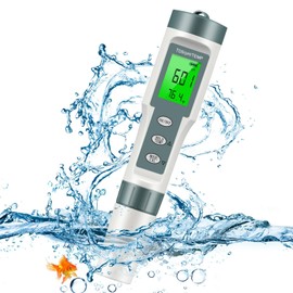 pH Meter & TDS Meter, 0.01 High Precision Water Quality Tester TDS/pH/Temp 3-in-1 pH Tester for Water, 0-14 pH Test Range, Easy to Read, Calibrate, PPM Meter for Drinking Water, Wine, Food and Pool
