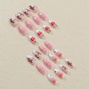 Press on Almond Nails-24Pcs Artificial French Tips False Nails with
