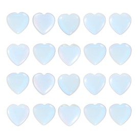 PATIKIL PATIKIL Heart Crystals Stone, 20 Pcs Natural Crystal Polished Love Gemstone Rose Quartz Pocket Bulk Set Balancing Meditation Gifts for Mother Women Birthday, Colorful White