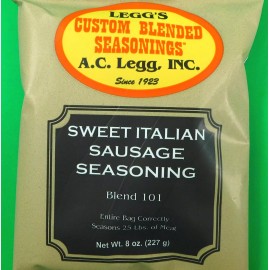 Old Plantation Seasonings Sweet Italian Sausage Seasoning for 25 lbs AC Legg Blend 103
