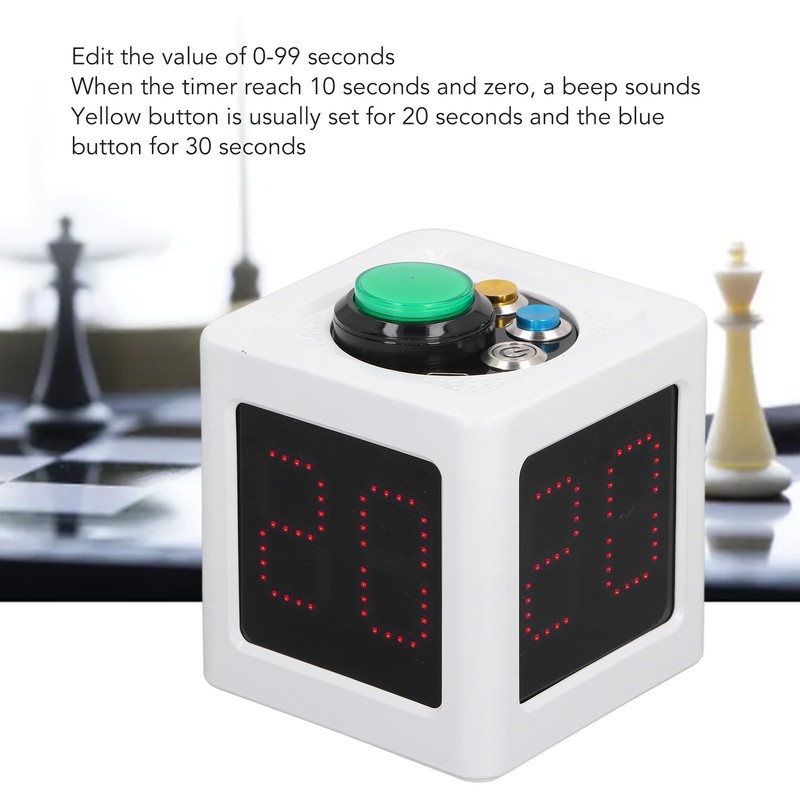 Poker Shot Clock Seconds Countdown Rechargeable 1.4in 4 Sides Cube