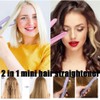 Mini Ceramic Curling Iron for Short and Fine Hair, 2-in-1
