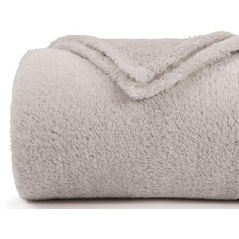 Felesha Fingal Plush Fleece Throw Blanket for Couch and Bed, Fluffy Fuzzy Cozy Queen-Size Soft Blankets All Season Use (60x80 Inches,Beige)